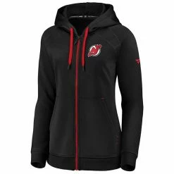 Women's Fanatics Branded Black New Jersey Devils Authentic Pro Travel Train Raglan Full-Zip Hoodie -Metaverse shop unnamed file 32457