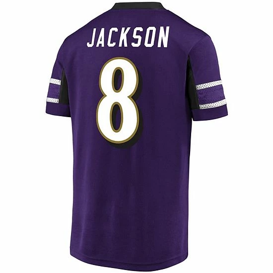 Men's Fanatics Branded Lamar Jackson Purple Baltimore Ravens Hashmark Player Name & Number V-Neck Top 5 Men's Fanatics Branded Lamar Jackson Purple Baltimore Ravens Hashmark Player Name & Number V-Neck Top - Image 3