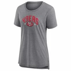 Women's Fanatics Branded Heathered Gray San Francisco 49ers Drop Back Modern Tri-Blend T-Shirt -Metaverse shop unnamed file 32532