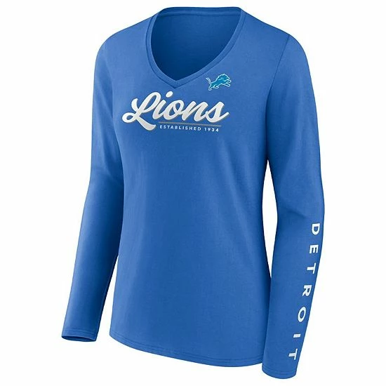 Women's Fanatics Branded Blue Detroit Lions Drive Forward V-Neck Long Sleeve T-Shirt Women's Fanatics Branded Blue Detroit Lions Drive Forward V-Neck Long Sleeve T-Shirt -Metaverse shop unnamed file 32540