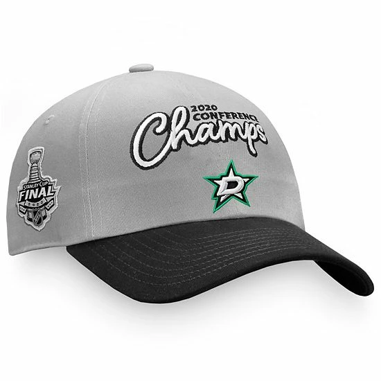 Women's Fanatics Branded Gray/Black Dallas Stars 2020 Western Conference Champions Adjustable Hat