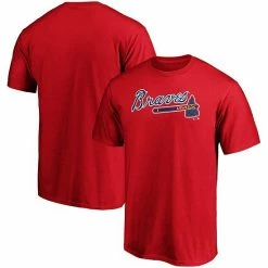 Men's Fanatics Branded Red Atlanta Braves Official Wordmark Logo T-Shirt -Metaverse shop unnamed file 32751