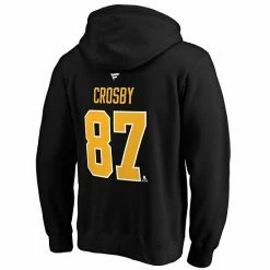 Men's Fanatics Branded Sidney Crosby Black Pittsburgh Penguins Authentic Stack Player Name & Number Pullover Hoodie -Metaverse shop unnamed file 32837