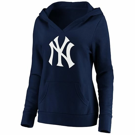 Women's Fanatics Branded Navy New York Yankees Official Logo Crossover V-Neck Pullover Hoodie Women's Fanatics Branded Navy New York Yankees Official Logo Crossover V-Neck Pullover Hoodie -Metaverse shop unnamed file 32840