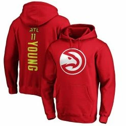 Men's Fanatics Branded Trae Young Red Atlanta Hawks Team Playmaker Name & Number Pullover Hoodie -Metaverse shop unnamed file 32929