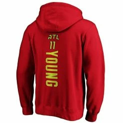 Men's Fanatics Branded Trae Young Red Atlanta Hawks Team Playmaker Name & Number Pullover Hoodie -Metaverse shop unnamed file 32931