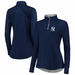 Women's Fanatics Branded Navy New York Yankees Iconic Clutch Half-Zip Pullover Jacket -Metaverse shop unnamed file 32951