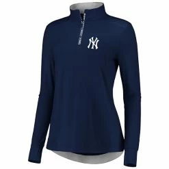Women's Fanatics Branded Navy New York Yankees Iconic Clutch Half-Zip Pullover Jacket -Metaverse shop unnamed file 32952