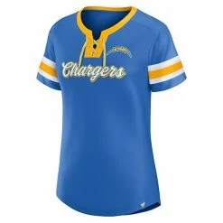 Women's Fanatics Branded Powder Blue Los Angeles Chargers Original State Lace-Up T-Shirt -Metaverse shop unnamed file 32964