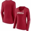 Women's Fanatics Branded Scarlet San Francisco 49ers Drive Forward V-Neck Long Sleeve T-Shirt -Metaverse shop unnamed file 32966