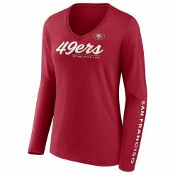 Women's Fanatics Branded Scarlet San Francisco 49ers Drive Forward V-Neck Long Sleeve T-Shirt 4 Women's Fanatics Branded Scarlet San Francisco 49ers Drive Forward V-Neck Long Sleeve T-Shirt -Metaverse shop unnamed file 32968