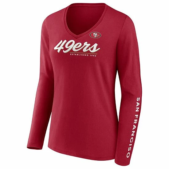 Women's Fanatics Branded Scarlet San Francisco 49ers Drive Forward V-Neck Long Sleeve T-Shirt Women's Fanatics Branded Scarlet San Francisco 49ers Drive Forward V-Neck Long Sleeve T-Shirt -Metaverse shop unnamed file 32968