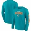 Men's Fanatics Branded Aqua Miami Dolphins Go The Distance Long Sleeve T-Shirt -Metaverse shop unnamed file 33025