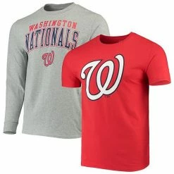 Men's Fanatics Branded Red/Gray Washington Nationals Team Logo T-Shirt Combo Set -Metaverse shop unnamed file 33033