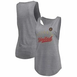 Women's Fanatics Branded Heathered Gray Atlanta United FC Quality Time Open Scoop Neck Tri-Blend Tank Top -Metaverse shop unnamed file 33074