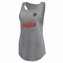 Women's Fanatics Branded Heathered Gray Atlanta United FC Quality Time Open Scoop Neck Tri-Blend Tank Top -Metaverse shop unnamed file 33075