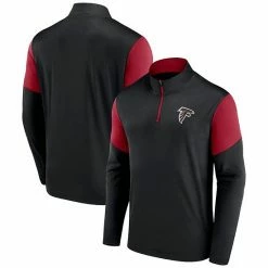 Men's Fanatics Branded Black/Red Atlanta Falcons Primary Logo Quarter-Zip Jacket -Metaverse shop unnamed file 33078