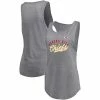 Women's Fanatics Branded Heathered Gray Kansas City Chiefs Quality Time Scoop Neck Tri-Blend Tank Top -Metaverse shop unnamed file 33085