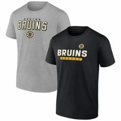 Men's Fanatics Branded Black/Heathered Gray Boston Bruins Parent 2-Pack T-Shirt Set -Metaverse shop unnamed file 33090