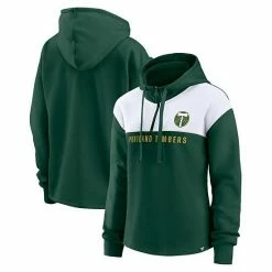 Women's Fanatics Branded Green Portland Timbers Fleece Quarter-Zip Hoodie -Metaverse shop unnamed file 33099