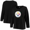 Women's Fanatics Branded Black Pittsburgh Steelers Plus Size Primary Logo Long Sleeve T-Shirt 1 Women's Fanatics Branded Black Pittsburgh Steelers Plus Size Primary Logo Long Sleeve T-Shirt -Metaverse shop unnamed file 3317