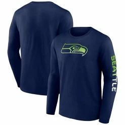 Men's Fanatics Branded College Navy Seattle Seahawks Clear Sign Long Sleeve T-Shirt