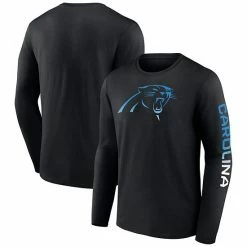 Men's Fanatics Branded Black Carolina Panthers Clear Sign Long Sleeve T-Shirt