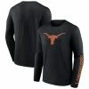Men's Fanatics Branded Black Texas Longhorns Double Time 2-Hit Long Sleeve T-Shirt -Metaverse shop unnamed file 3523