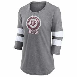 Women's Fanatics Branded Heathered Gray Texas A&M Aggies Drive Forward Tri-Blend 3/4-Sleeve T-Shirt -Metaverse shop unnamed file 3535