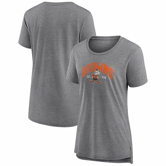 Women's Fanatics Branded Heathered Gray Cleveland Browns Drop Back Modern T-Shirt Women's Fanatics Branded Heathered Gray Cleveland Browns Drop Back Modern T-Shirt -Metaverse shop unnamed file 3548