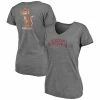Women's Fanatics Branded Heathered Gray Minnesota Golden Gophers Slab Serif 2-Hit V-Neck Tri-Blend T-Shirt -Metaverse shop unnamed file 3565