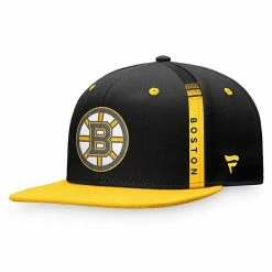 Men's Fanatics Branded Black/Yellow Boston Bruins 2022 NHL Draft Authentic Pro Snapback Hat