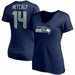 Women's Fanatics Branded DK Metcalf College Navy Seattle Seahawks Player Icon Name & Number V-Neck T-Shirt -Metaverse shop unnamed file 3657