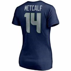 Women's Fanatics Branded DK Metcalf College Navy Seattle Seahawks Player Icon Name & Number V-Neck T-Shirt -Metaverse shop unnamed file 3658