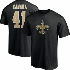 Men's Fanatics Branded Alvin Kamara Black New Orleans Saints Player Icon Name & Number T-Shirt