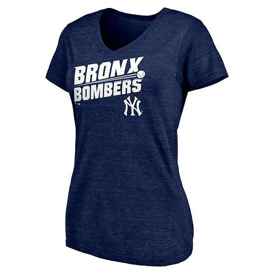 Women's Fanatics Branded Heathered Navy New York Yankees Hometown Pinstripe Tri-Blend V-Neck T-Shirt Women's Fanatics Branded Heathered Navy New York Yankees Hometown Pinstripe Tri-Blend V-Neck T-Shirt -Metaverse shop unnamed file 3694