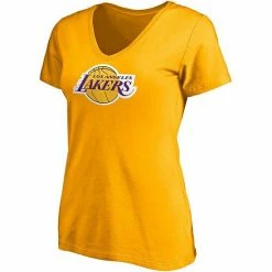 Women's Fanatics Branded LeBron James Gold Los Angeles Lakers Logo Playmaker Name & Number V-Neck T-Shirt 4 Women's Fanatics Branded LeBron James Gold Los Angeles Lakers Logo Playmaker Name & Number V-Neck T-Shirt -Metaverse shop unnamed file 3781