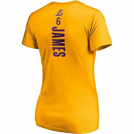 Women's Fanatics Branded LeBron James Gold Los Angeles Lakers Logo Playmaker Name & Number V-Neck T-Shirt Women's Fanatics Branded LeBron James Gold Los Angeles Lakers Logo Playmaker Name & Number V-Neck T-Shirt -Metaverse shop unnamed file 3782