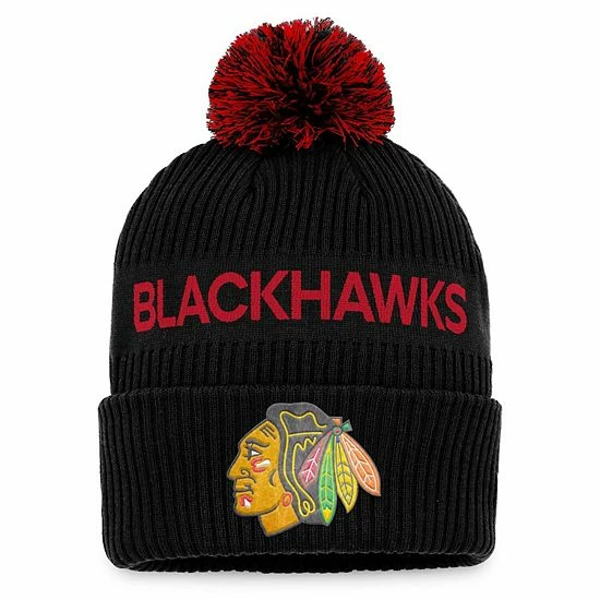 Men's Fanatics Branded Black/Red Chicago Blackhawks 2022 NHL Draft Authentic Pro Cuffed Knit Hat with Pom Men's Fanatics Branded Black/Red Chicago Blackhawks 2022 NHL Draft Authentic Pro Cuffed Knit Hat With Pom -Metaverse shop unnamed file 3809
