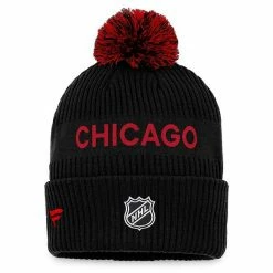 Men's Fanatics Branded Black/Red Chicago Blackhawks 2022 NHL Draft Authentic Pro Cuffed Knit Hat With Pom 4 Men's Fanatics Branded Black/Red Chicago Blackhawks 2022 NHL Draft Authentic Pro Cuffed Knit Hat With Pom -Metaverse shop unnamed file 3811