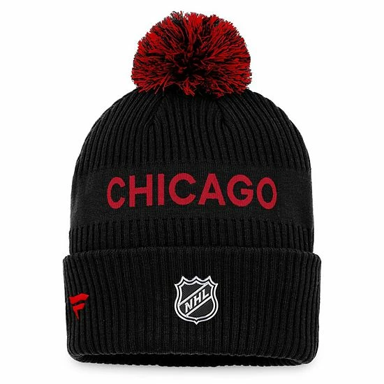 Men's Fanatics Branded Black/Red Chicago Blackhawks 2022 NHL Draft Authentic Pro Cuffed Knit Hat with Pom Men's Fanatics Branded Black/Red Chicago Blackhawks 2022 NHL Draft Authentic Pro Cuffed Knit Hat With Pom -Metaverse shop unnamed file 3811