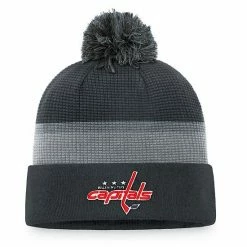 Men's Fanatics Branded Charcoal Washington Capitals Authentic Pro Home Ice Cuffed Knit Hat With Pom