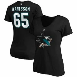 Women's Fanatics Branded Erik Karlsson Black San Jose Sharks Authentic Stack Name & Number V-Neck T-Shirt 7 Women's Fanatics Branded Erik Karlsson Black San Jose Sharks Authentic Stack Name & Number V-Neck T-Shirt -Metaverse shop unnamed file 3835