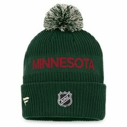 Men's Fanatics Branded Green/Tan Minnesota Wild 2022 NHL Draft Authentic Pro Cuffed Knit Hat With Pom -Metaverse shop unnamed file 3904