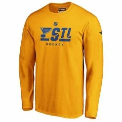 Men's Fanatics Branded Gold St. Louis Blues Authentic Pro Secondary Logo Long Sleeve T-Shirt -Metaverse shop unnamed file 3911