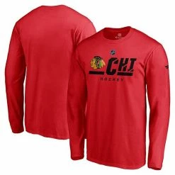 Men's Fanatics Branded Red Chicago Blackhawks Authentic Pro Secondary Logo Long Sleeve T-Shirt -Metaverse shop unnamed file 3914