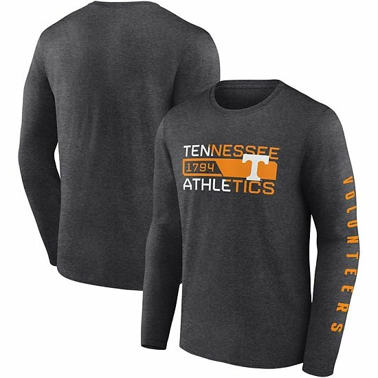 Men's Fanatics Branded Heathered Charcoal Tennessee Volunteers Broad Jump 2-Hit Long Sleeve T-Shirt Men's Fanatics Branded Heathered Charcoal Tennessee Volunteers Broad Jump 2-Hit Long Sleeve T-Shirt -Metaverse shop unnamed file 3917