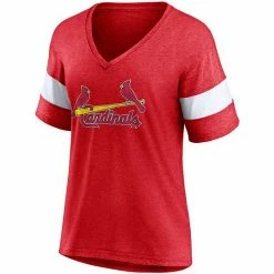 Women's Fanatics Branded Heathered Red St. Louis Cardinals Wordmark V-Neck Tri-Blend T-Shirt -Metaverse shop unnamed file 3931