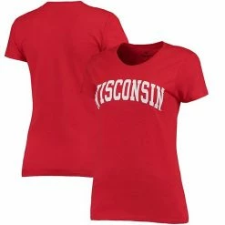 Women's Fanatics Branded Red Wisconsin Badgers Basic Arch T-Shirt -Metaverse shop unnamed file 3951
