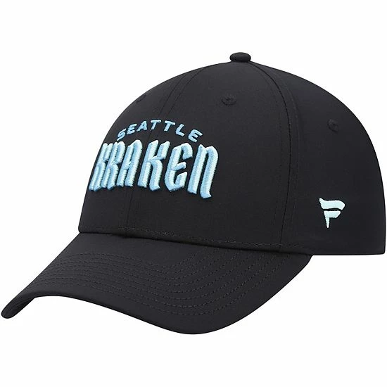 Men's Fanatics Branded Black Seattle Kraken Wordmark Flex Hat